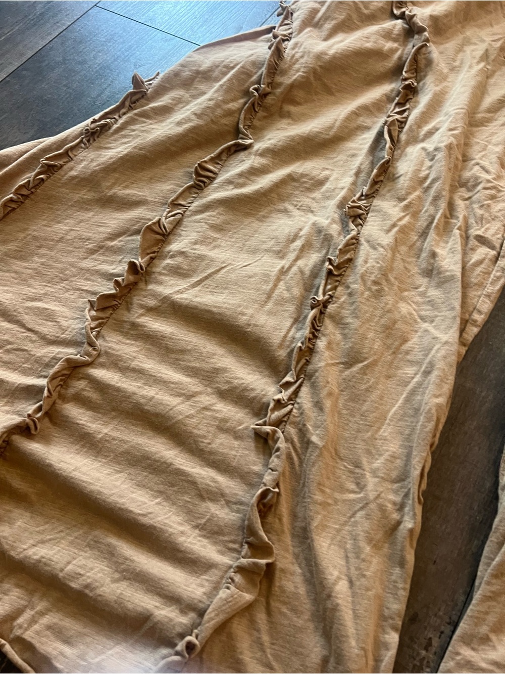 Oli & Hali Taupe Wide Leg Ruffle Pants - Picture 5 of 5